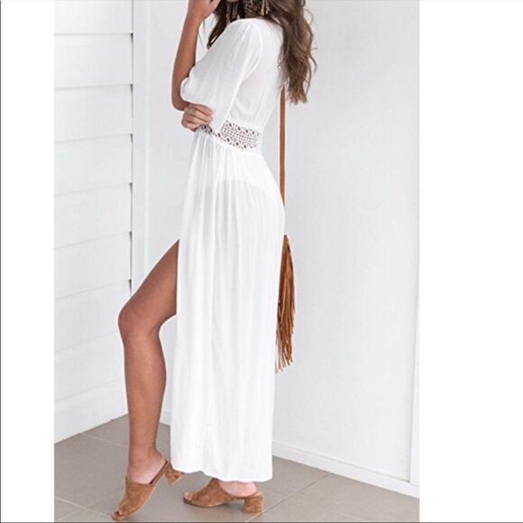 NEW Cardigan Lace Maxi Cover Up Dress - Picture 2 of 7